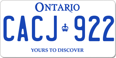 ON license plate CACJ922