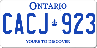 ON license plate CACJ923