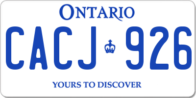 ON license plate CACJ926