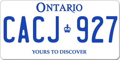 ON license plate CACJ927