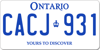 ON license plate CACJ931