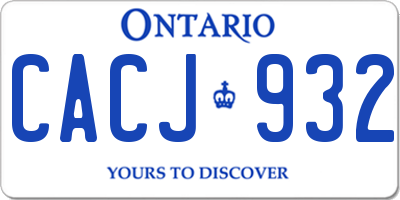 ON license plate CACJ932