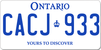 ON license plate CACJ933