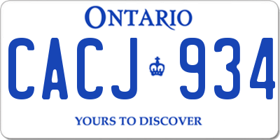 ON license plate CACJ934