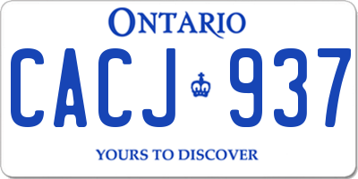 ON license plate CACJ937