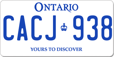 ON license plate CACJ938