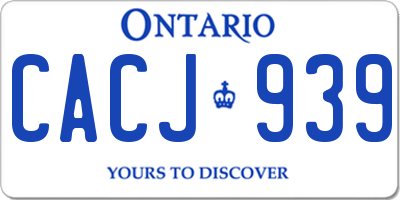 ON license plate CACJ939