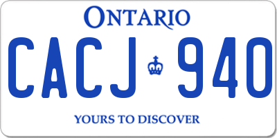 ON license plate CACJ940