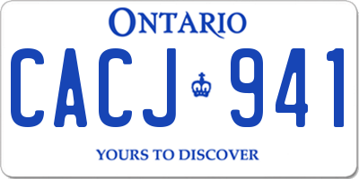 ON license plate CACJ941