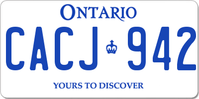 ON license plate CACJ942