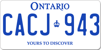 ON license plate CACJ943