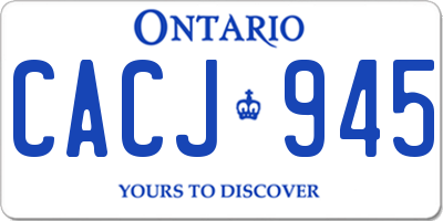 ON license plate CACJ945