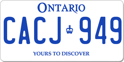 ON license plate CACJ949