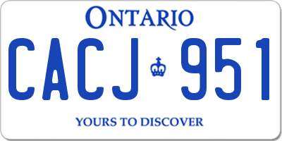 ON license plate CACJ951