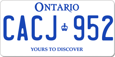 ON license plate CACJ952