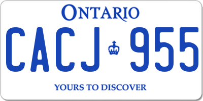 ON license plate CACJ955