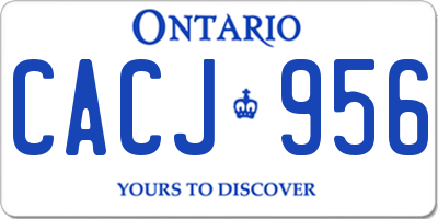 ON license plate CACJ956