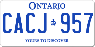 ON license plate CACJ957