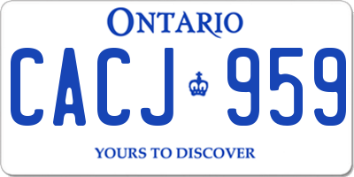 ON license plate CACJ959