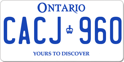 ON license plate CACJ960