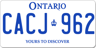 ON license plate CACJ962