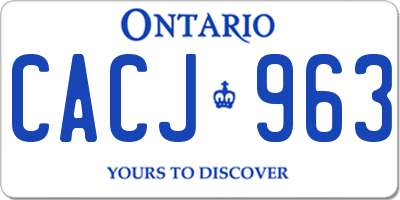 ON license plate CACJ963