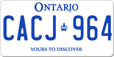 ON license plate CACJ964