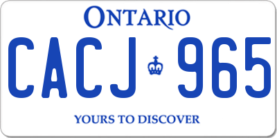 ON license plate CACJ965