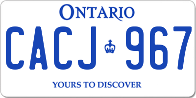 ON license plate CACJ967