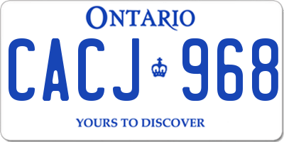 ON license plate CACJ968