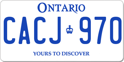 ON license plate CACJ970