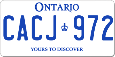 ON license plate CACJ972