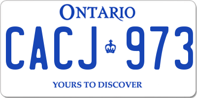 ON license plate CACJ973