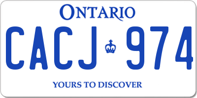 ON license plate CACJ974