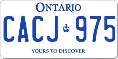 ON license plate CACJ975