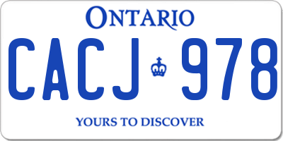 ON license plate CACJ978