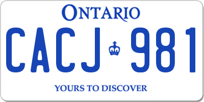 ON license plate CACJ981