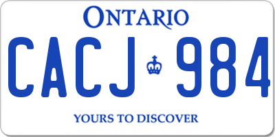 ON license plate CACJ984