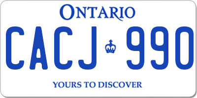 ON license plate CACJ990