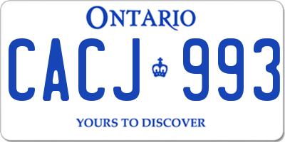 ON license plate CACJ993