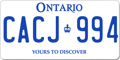 ON license plate CACJ994