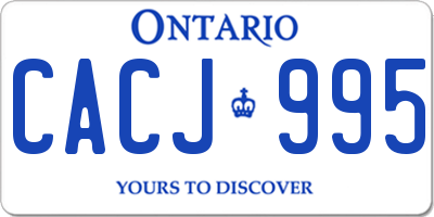 ON license plate CACJ995