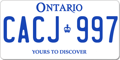 ON license plate CACJ997