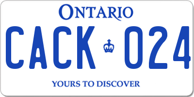 ON license plate CACK024