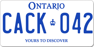 ON license plate CACK042