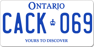 ON license plate CACK069