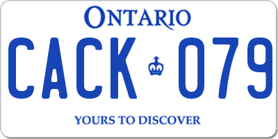 ON license plate CACK079