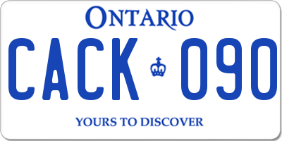 ON license plate CACK090