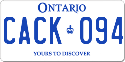 ON license plate CACK094