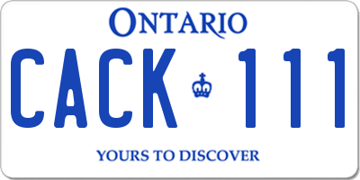 ON license plate CACK111